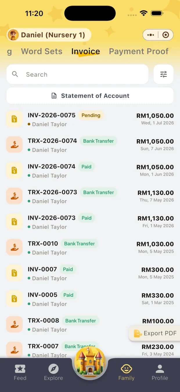 Invoices and payments